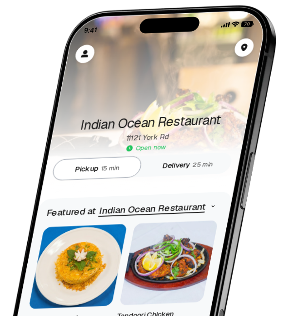 Indian Ocean Restaurant app preview